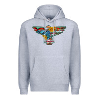 Heather Grey thunderbird with usa flag and sunflowers Premium Hoodie - Artiststas