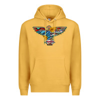 Mustard thunderbird with usa flag and sunflowers Premium Hoodie - Artiststas