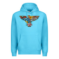 Ocean Blue thunderbird with usa flag and sunflowers Premium Hoodie - Artiststas