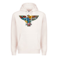 Pale Pink thunderbird with usa flag and sunflowers Premium Hoodie - Artiststas