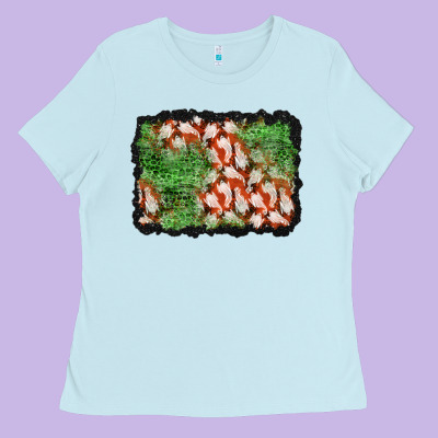 Halloween Ghost Background Ladies Tee Designed By Bundleandbundleshop