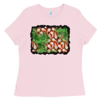 Bubblegum Pink halloween ghost background Ladies Tee - BundleAndBundleShop