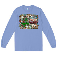 Colony Blue merry Christmas tree western Long Sleeve Tee - CowhideDigitalArt