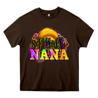 Chocolate Brown softball nana Heavy Core Tee - OliviaCreatesArt