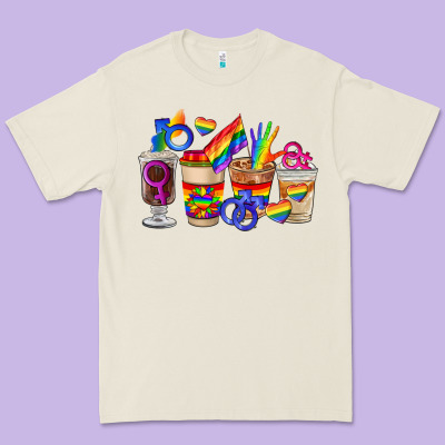Lgbt Coffee Cups Premium Tee Designed By Fadigitalartstudio