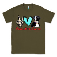 Army Green Peace Love Aussie Classic Tee - Jasminsmagicworld
