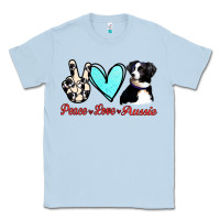 Dusty Blue Peace Love Aussie Classic Tee - Jasminsmagicworld