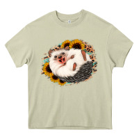 Mossy happy hedgehog sunflower leopard Heavy Core Tee - Jasminsmagicworld