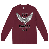 Burgundy fly eagles fly philadelphia Long Sleeve Tee - artisFamous