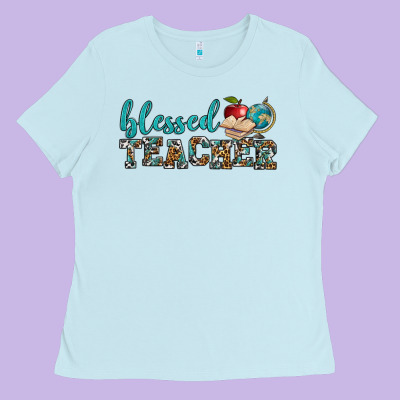 Blessed Teacher Ladies Tee Designed By Bundleandbundleshop