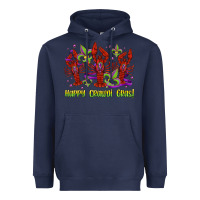 Navy happy crawdi gras mardi gras carnival Heavyweight Hoodie - Jasminsmagicworld