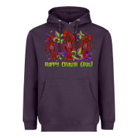 Plum happy crawdi gras mardi gras carnival Heavyweight Hoodie - Jasminsmagicworld