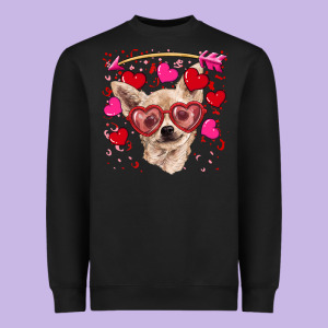 Valentine's Day  Chihuahua Heavyweight Sweatshirt Designed By Ranaportraitstore