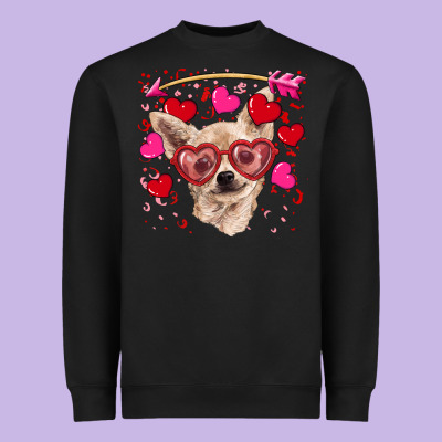 Valentine's Day  Chihuahua Heavyweight Sweatshirt Designed By Ranaportraitstore