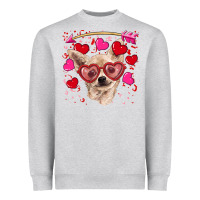 Heather Grey valentine's day  chihuahua Heavyweight Sweatshirt - RanaPortraitStore