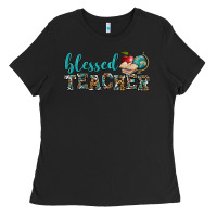 Black blessed teacher Ladies Tee - BundleAndBundleShop