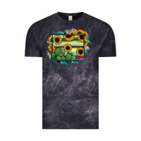 Cloud Black wyoming map sunflower cactus serape Vintage Tee - RanaPortraitStore