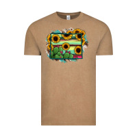 Vintage Coffee wyoming map sunflower cactus serape Vintage Tee - RanaPortraitStore