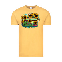 Vintage Mustard wyoming map sunflower cactus serape Vintage Tee - RanaPortraitStore