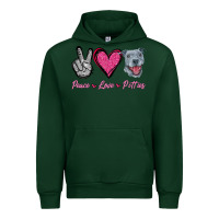 Forest Green Peace Love Pitties Urban Hoodie - Jasminsmagicworld