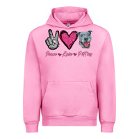 Fuchsia Pink Peace Love Pitties Urban Hoodie - Jasminsmagicworld