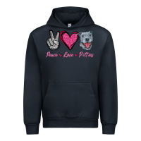 Navy Peace Love Pitties Urban Hoodie - Jasminsmagicworld
