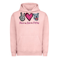 Pigment Salmon Peace Love Pitties Urban Hoodie - Jasminsmagicworld
