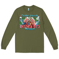 Army Green santa's favorite respiratory therapist Long Sleeve Tee - CowhideDigitalArt