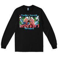 Black santa's favorite respiratory therapist Long Sleeve Tee - CowhideDigitalArt