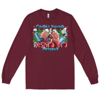 Burgundy santa's favorite respiratory therapist Long Sleeve Tee - CowhideDigitalArt