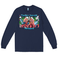 Navy santa's favorite respiratory therapist Long Sleeve Tee - CowhideDigitalArt