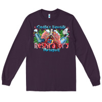 Plum santa's favorite respiratory therapist Long Sleeve Tee - CowhideDigitalArt