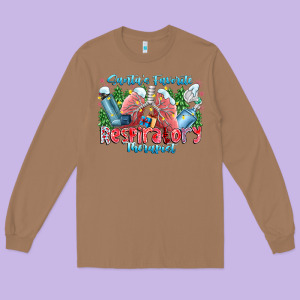 Santa's Favorite Respiratory Therapist Long Sleeve Tee Designed By Cowhidedigitalart