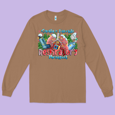 Santa's Favorite Respiratory Therapist Long Sleeve Tee Designed By Cowhidedigitalart