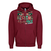 Burgundy resting nurse face Zipper Hoodie - RanaPortraitStore