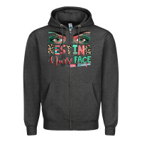 Charcoal Heather resting nurse face Zipper Hoodie - RanaPortraitStore