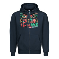 Navy resting nurse face Zipper Hoodie - RanaPortraitStore