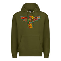 Army Green thunderbird  wild soul with sunflower serape aztec Premium Hoodie - Artiststas