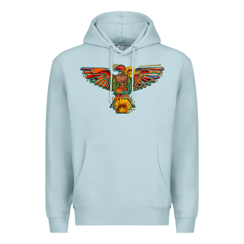 Thunderbird  Wild Soul With Sunflower Serape Aztec Premium Hoodie by Artiststas | Teevron