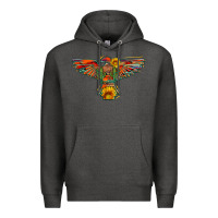 Charcoal Heather thunderbird  wild soul with sunflower serape aztec Premium Hoodie - Artiststas