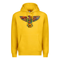 Lemon thunderbird  wild soul with sunflower serape aztec Premium Hoodie - Artiststas