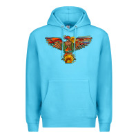 Ocean Blue thunderbird  wild soul with sunflower serape aztec Premium Hoodie - Artiststas