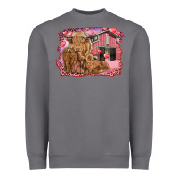 Valentine's Day Mama Cow And Baby Cows Heavyweight Sweatshirt | Teevron