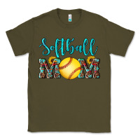Army Green western leopard  sunflowers glitter mom softball Classic Tee - Artiststas