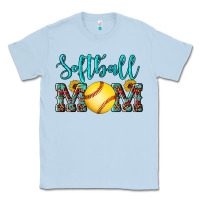 Dusty Blue western leopard  sunflowers glitter mom softball Classic Tee - Artiststas