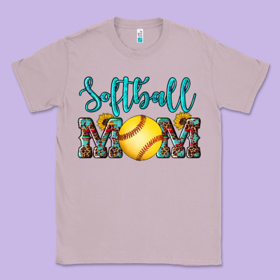 Western Leopard  Sunflowers Glitter Mom Softball Classic Tee Designed By Artiststas