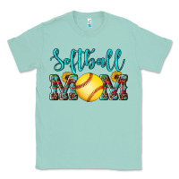 Seafoam western leopard  sunflowers glitter mom softball Classic Tee - Artiststas