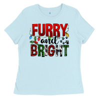 Baby Blue Furry And Bright Ladies Tee - FaDigitalArtStudio
