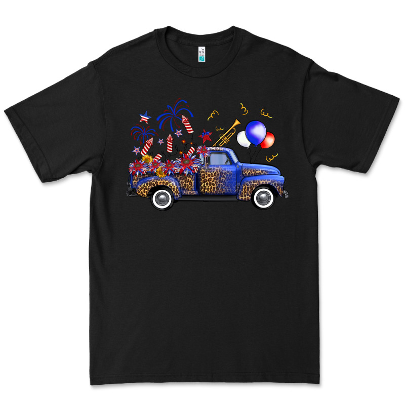 Western Truck Fourth Of July Premium Tee by FaDigitalArtStudio | Teevron