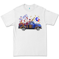 White Western Truck Fourth Of July Premium Tee - FaDigitalArtStudio
